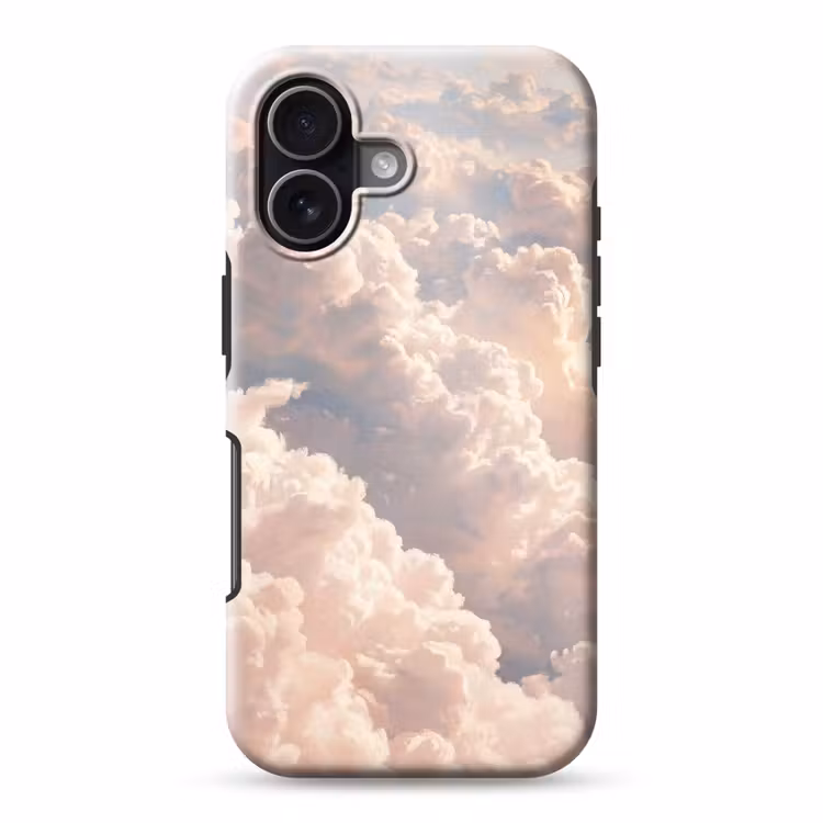 Wolken - Zonsondergang - Natuur - Pastel - Roze Toughcase MagSafe Apple iPhone 17 klein -3d