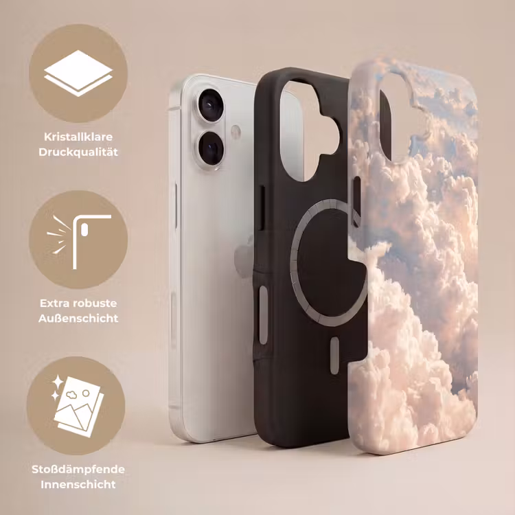 Wolken - Zonsondergang - Natuur - Pastel - Roze Toughcase MagSafe Apple iPhone 17 klein -USP_Lagen_DE