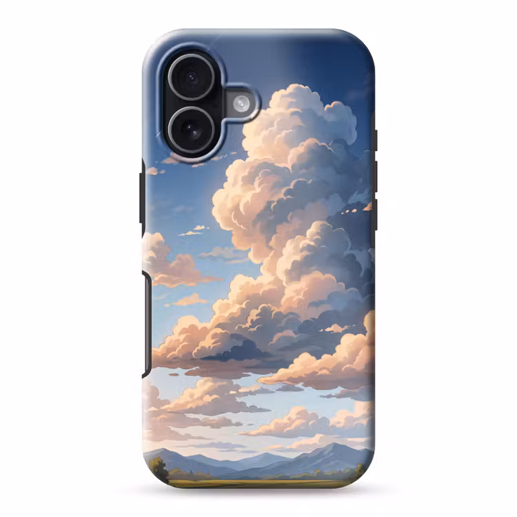 Wolken - Daghemel - Natuur - Illustratie - Oranje Toughcase MagSafe Apple iPhone 17 klein -3d
