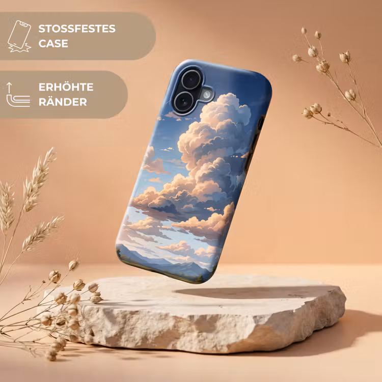 Wolken - Daghemel - Natuur - Illustratie - Oranje Toughcase MagSafe Apple iPhone 17 klein -USP_RandenV_DE