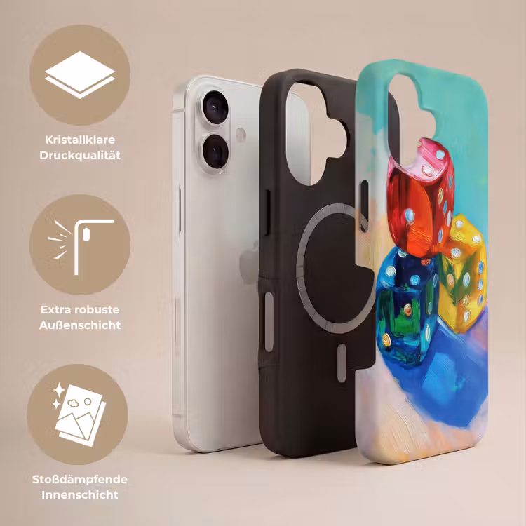 Dobbelstenen - Kleurrijk - Getallen - Stipjes Toughcase MagSafe Apple iPhone 17 klein -USP_Lagen_DE