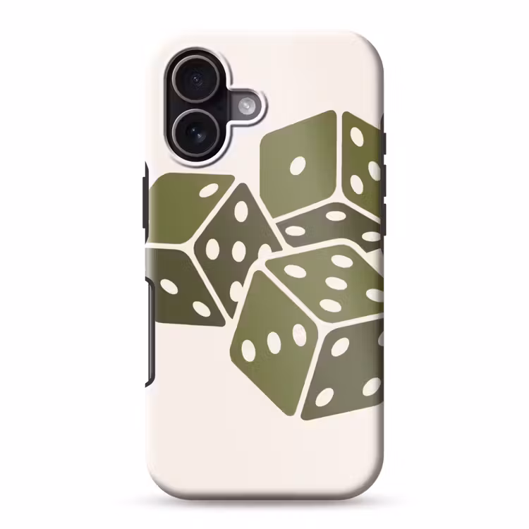 Dobbelsteen - Spel - Groen - Abstract Toughcase MagSafe Apple iPhone 17 klein -3d