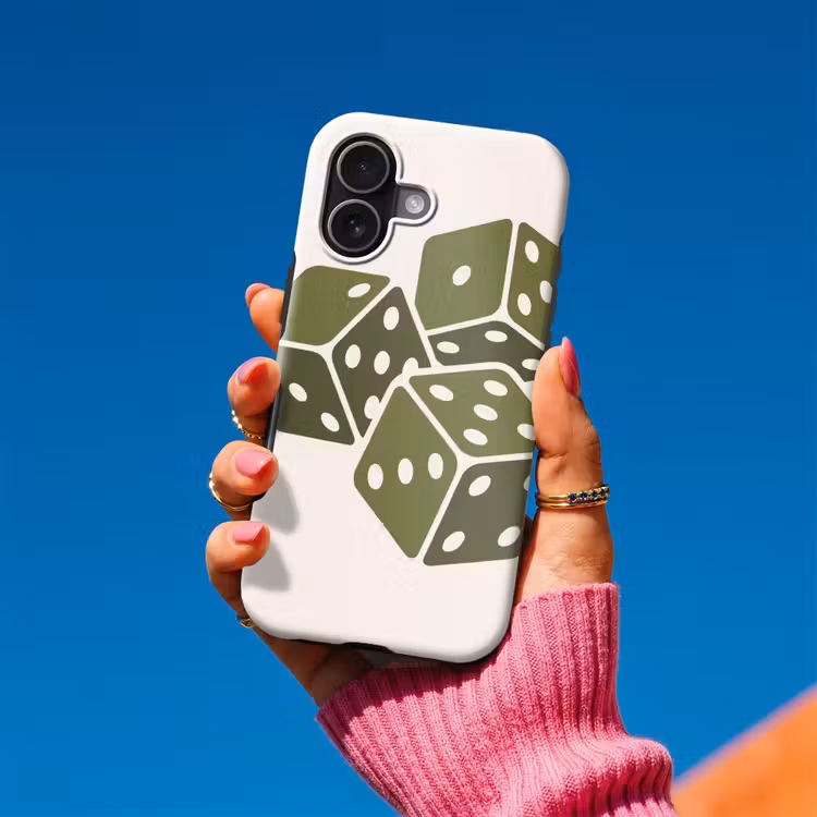 Dobbelsteen - Spel - Groen - Abstract Toughcase MagSafe Apple iPhone 17 klein -Sfeer1V