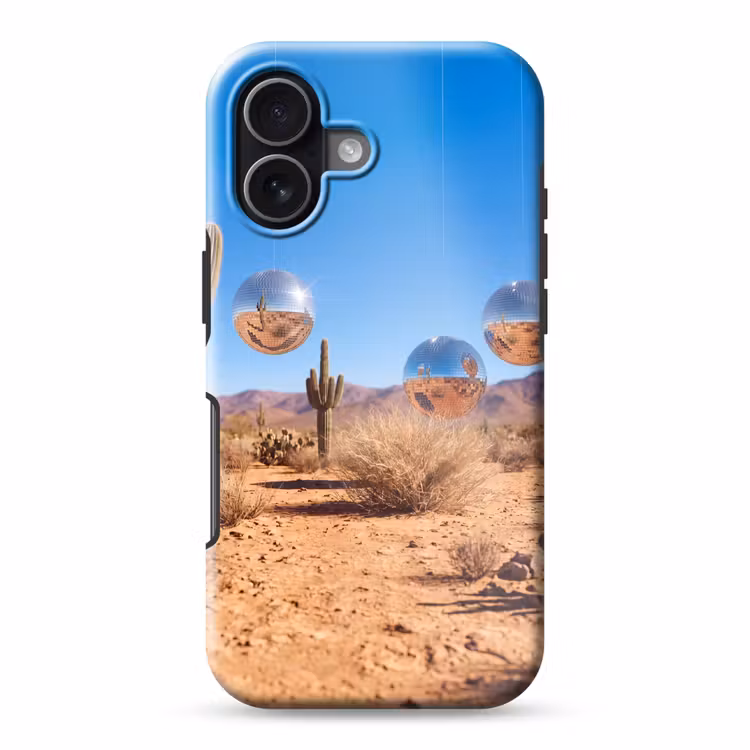 Handyhülle Toughcase - Wüste – Spiegelkugel – Kunst - Woestijn - Spiegelbal - Kunst Toughcase MagSafe Apple iPhone 17 klein