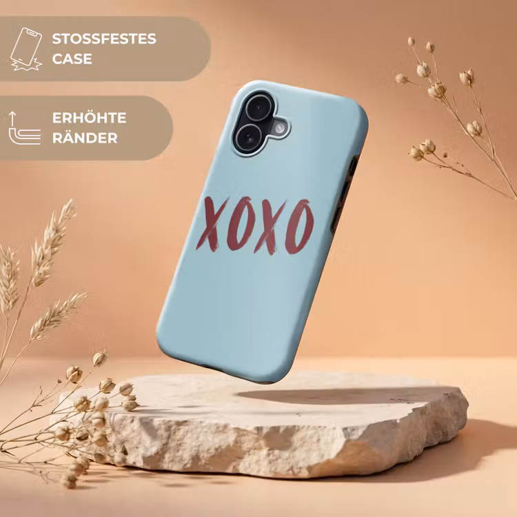 XOXO - Blauw - Rood Toughcase MagSafe Apple iPhone 17 klein -USP_RandenV_DE