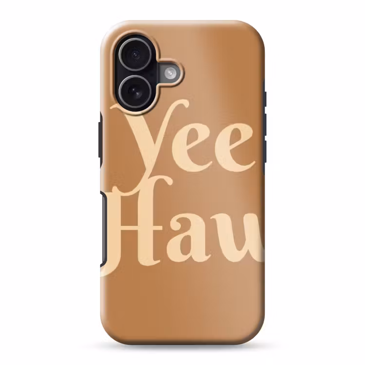 Yee haw - Bruin - Minimalistisch Toughcase MagSafe Apple iPhone 17 klein -3d