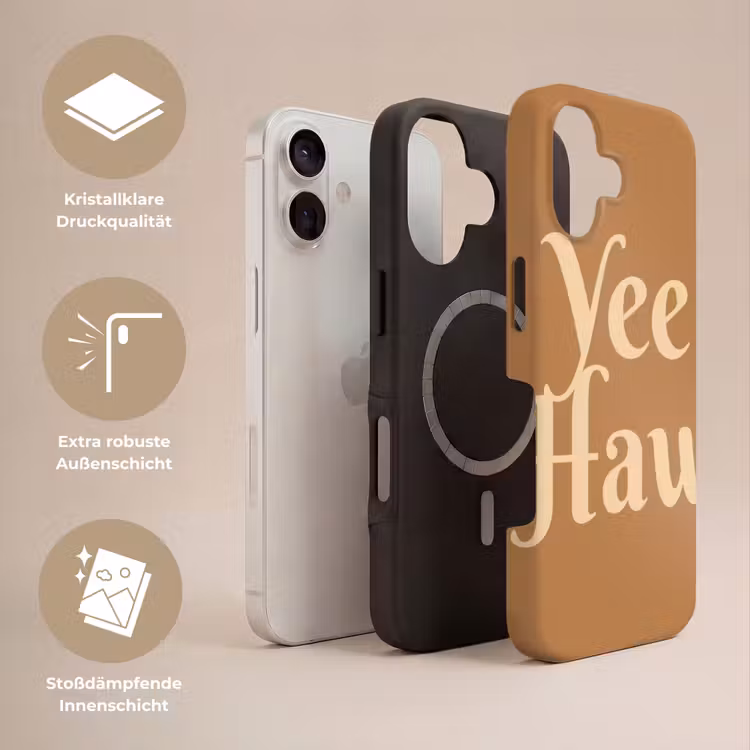Yee haw - Bruin - Minimalistisch Toughcase MagSafe Apple iPhone 17 klein -USP_Lagen_DE