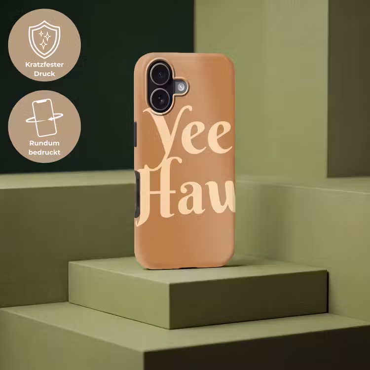 Yee haw - Bruin - Minimalistisch Toughcase MagSafe Apple iPhone 17 klein -USP_PrintM_DE