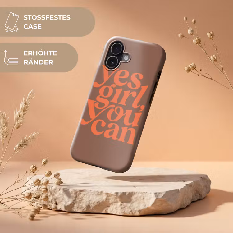 Yes girl you can - Oranje - Bruin Toughcase MagSafe Apple iPhone 17 klein -USP_RandenV_DE