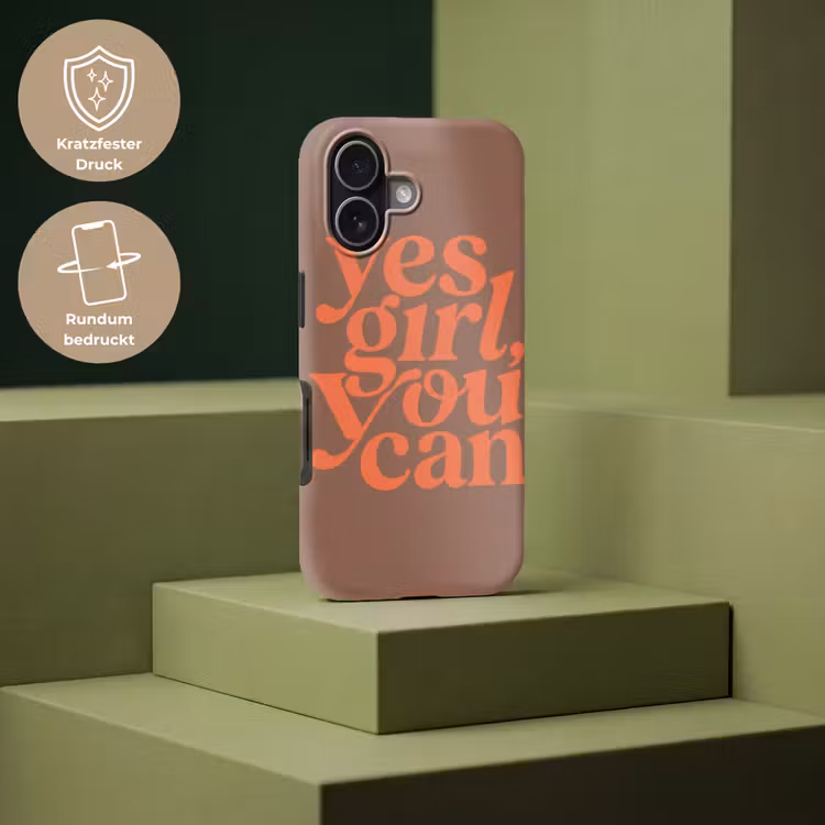 Yes girl you can - Oranje - Bruin Toughcase MagSafe Apple iPhone 17 klein -USP_PrintM_DE