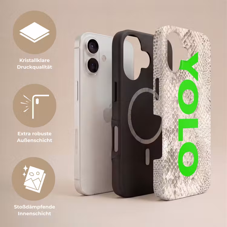 YOLO - Groen - Neon - Slangenprnt Toughcase MagSafe Apple iPhone 17 klein -USP_Lagen_DE