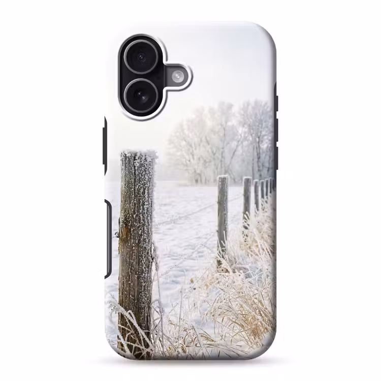 Hek - Sneeuw - Mist - Platteland - Nostalgisch Toughcase MagSafe Apple iPhone 17 klein -3d