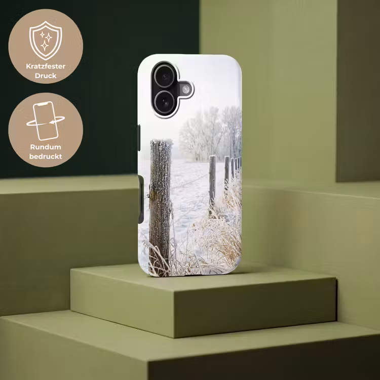 Hek - Sneeuw - Mist - Platteland - Nostalgisch Toughcase MagSafe Apple iPhone 17 klein -USP_PrintM_DE