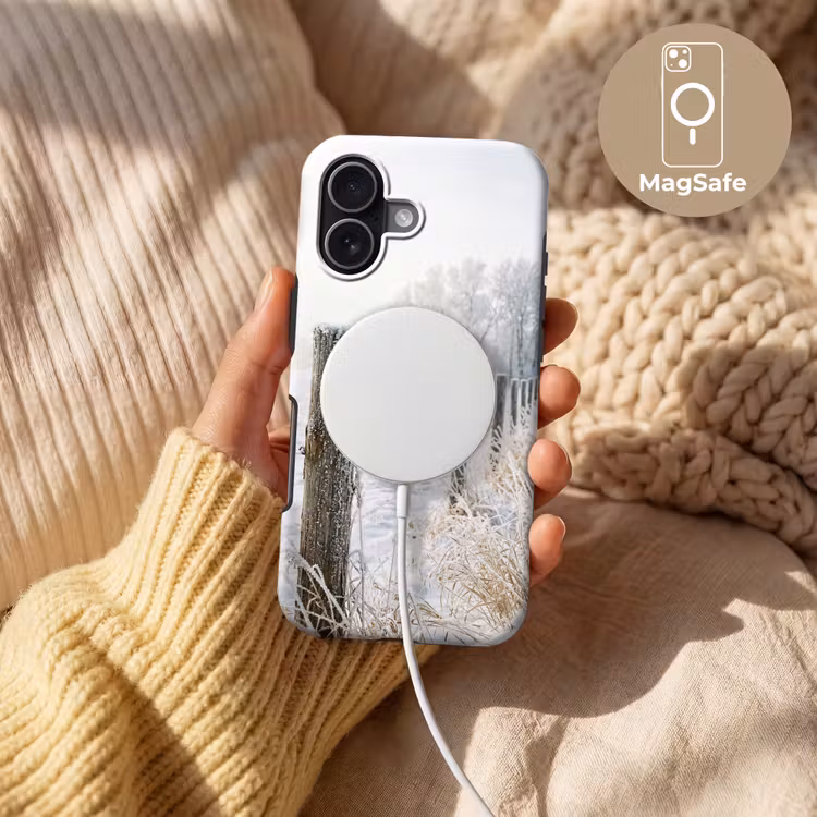 Hek - Sneeuw - Mist - Platteland - Nostalgisch Toughcase MagSafe Apple iPhone 17 klein -USP_MagsafeV