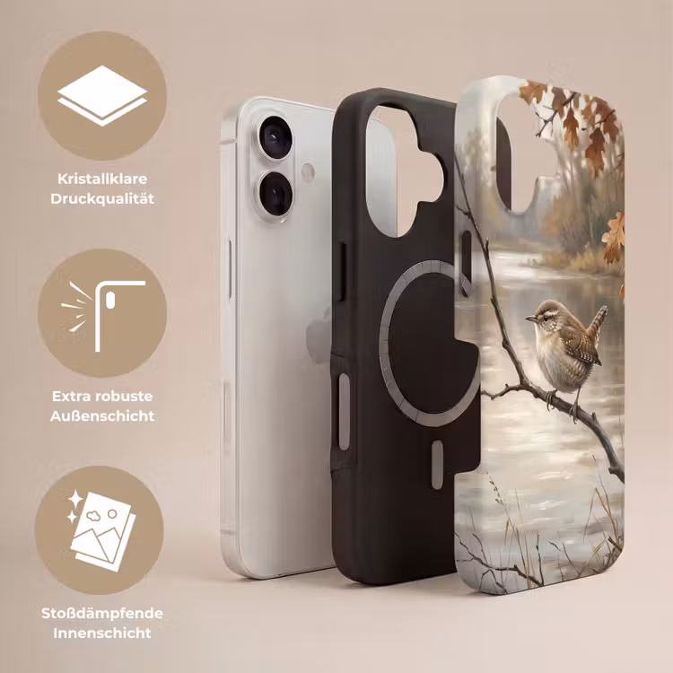 Winterkoninkje - Tak - Rivier - Natuur - Sfeervol Toughcase MagSafe Apple iPhone 17 klein -USP_Lagen_DE