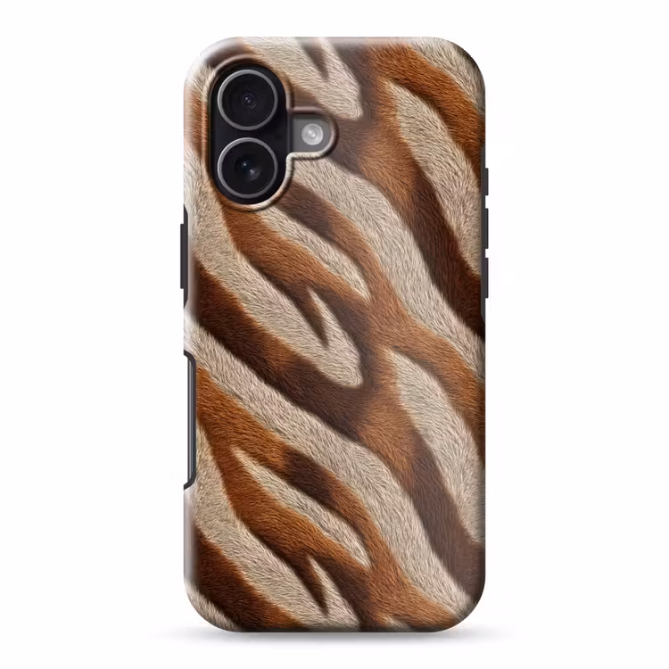 Zebra - Patroon - Bruin Toughcase MagSafe Apple iPhone 17 klein 1017 -3d