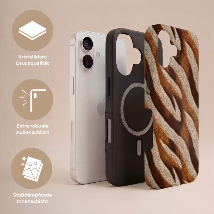 Zebra - Patroon - Bruin Toughcase MagSafe Apple iPhone 17 klein 1017 -USP_Lagen_DE