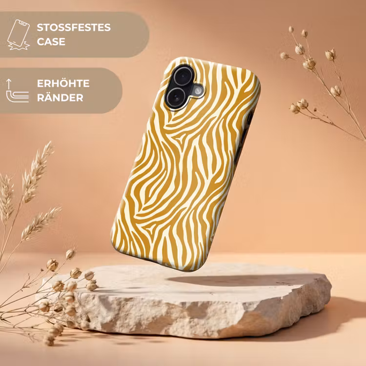 Zebra - Klassiek - Oker - Geel Toughcase MagSafe Apple iPhone 17 klein 1017 -USP_RandenV_DE