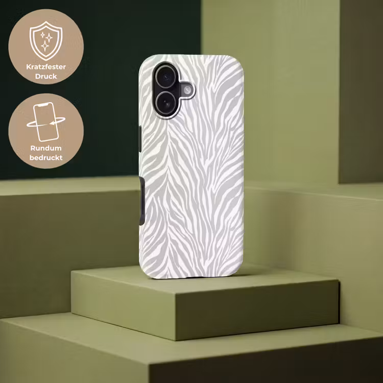 Zebra - Motief - Grijs Toughcase MagSafe Apple iPhone 17 klein 1017 -USP_PrintM_DE