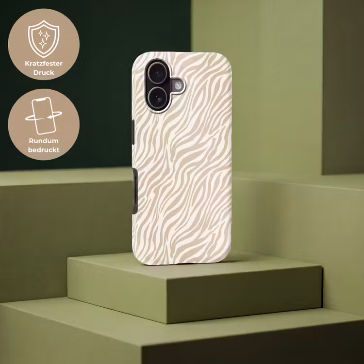 Zebra - Patroon - Beige Toughcase MagSafe Apple iPhone 17 klein 1017 -USP_PrintM_DE