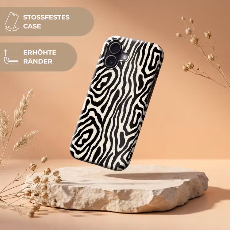 Zebra - Abstract - Zwart Toughcase MagSafe Apple iPhone 17 klein 1017 -USP_RandenV_DE