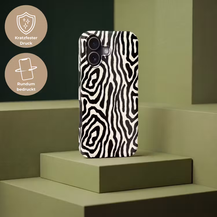 Zebra - Abstract - Zwart Toughcase MagSafe Apple iPhone 17 klein 1017 -USP_PrintM_DE