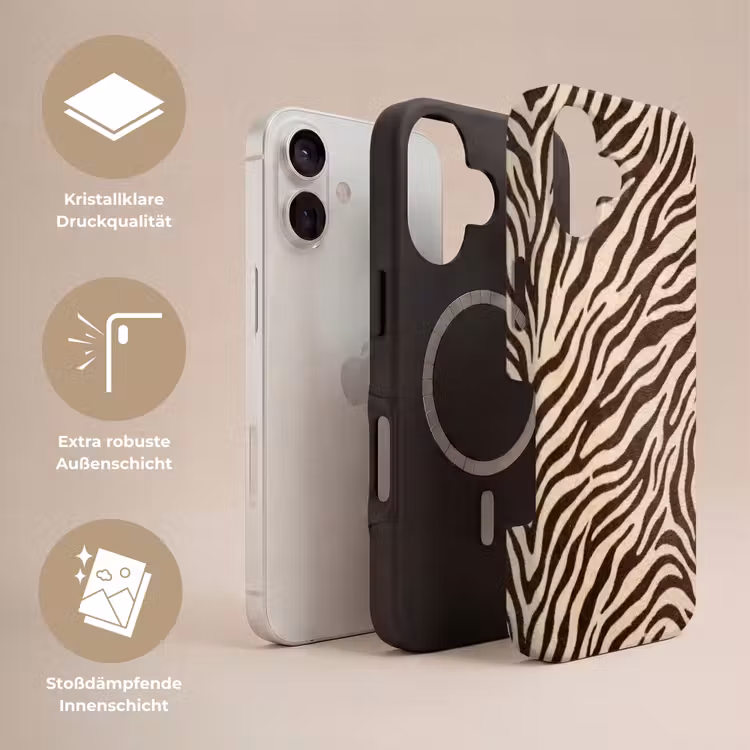 Zebra - Strepen - Bruin Toughcase MagSafe Apple iPhone 17 klein -USP_Lagen_DE