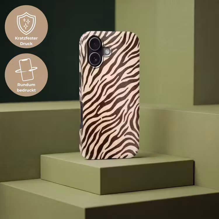 Zebra - Strepen - Bruin Toughcase MagSafe Apple iPhone 17 klein -USP_PrintM_DE