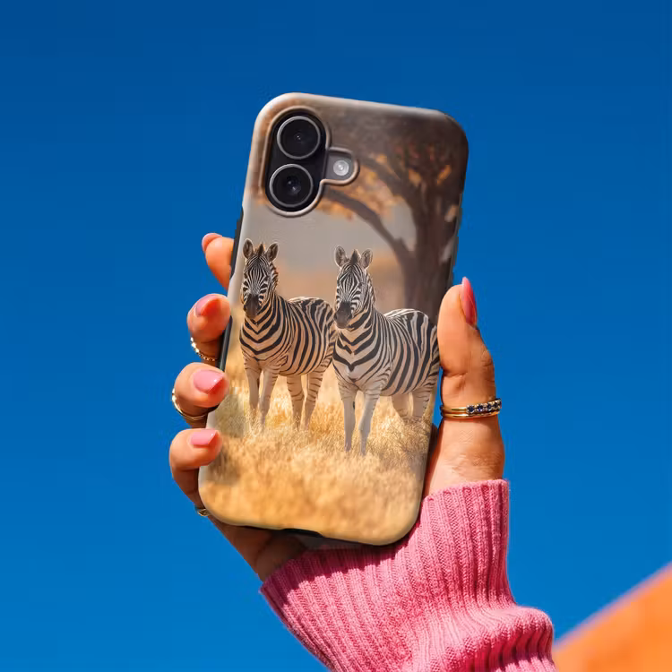 Zebra's - Savannelandschap - Gras Toughcase MagSafe Apple iPhone 17 klein -Sfeer1V