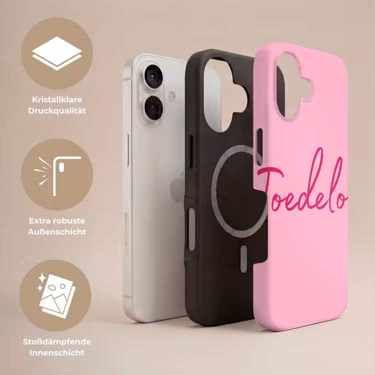 Toedeloe - Roze - Minimalistisch Toughcase MagSafe Apple iPhone 17 klein -USP_Lagen_DE