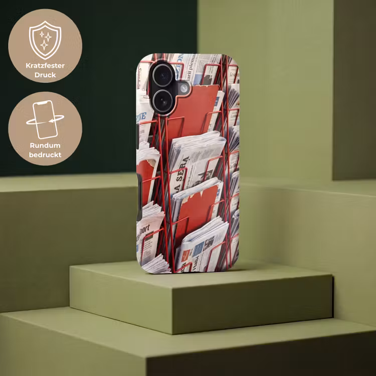 Kranten - Rek - Stedelijk - Dagelijks leven - Rood Toughcase MagSafe Apple iPhone 17 klein -USP_PrintM_DE