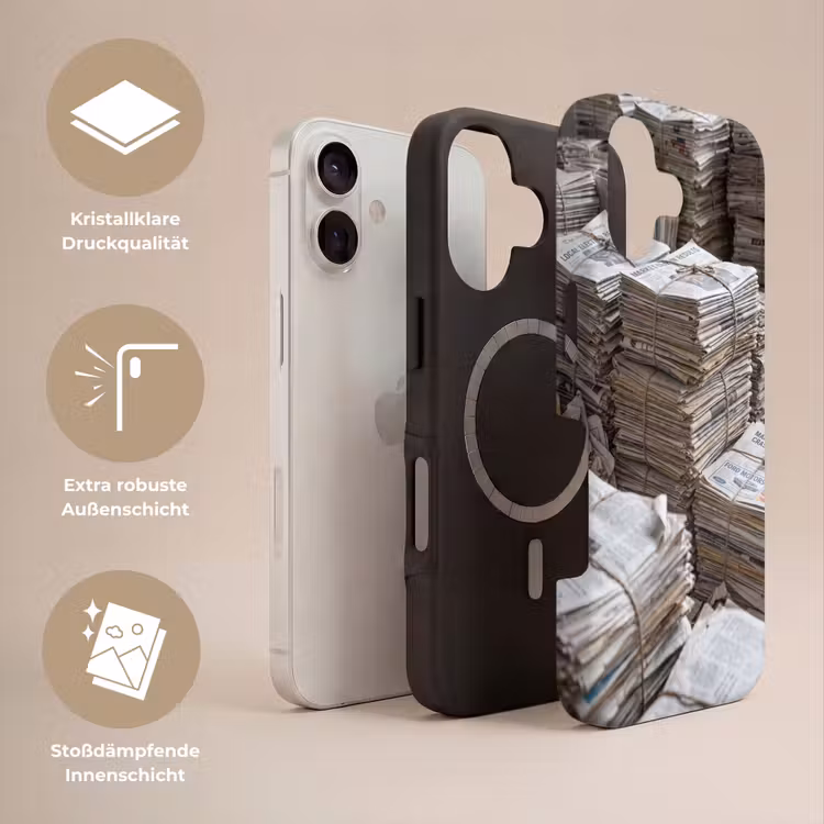 Kranten - Stapels - Touw - Informatie - Vintage Toughcase MagSafe Apple iPhone 17 klein -USP_Lagen_DE