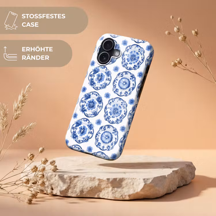 Sierborden - Bloemen - Blauw Toughcase MagSafe Apple iPhone 17 klein 1017 -USP_RandenV_DE