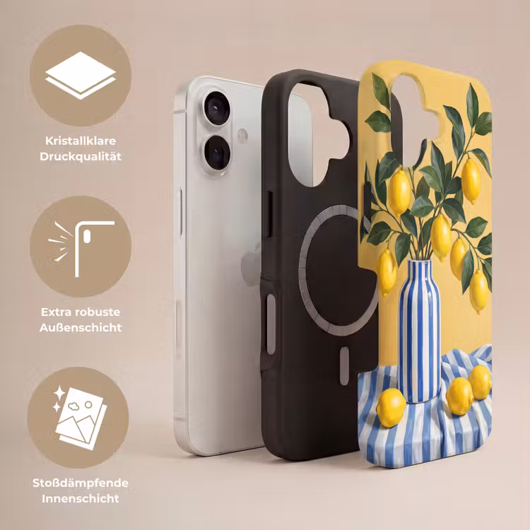 Handyhülle Toughcase - Zitrone – Stillleben – Modern - Citroen - Stilleven - Modern Toughcase MagSafe Apple iPhone 17 klein