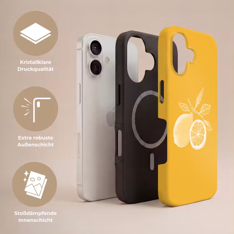 Citroenen - Illustratie - Minimalistisch - Geel Toughcase MagSafe Apple iPhone 17 klein -USP_Lagen_DE