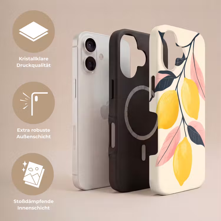 Citroenen - Felgeel - Tak - Bladeren Toughcase MagSafe Apple iPhone 17 klein -USP_Lagen_DE