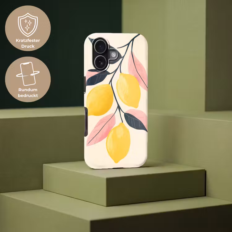 Citroenen - Felgeel - Tak - Bladeren Toughcase MagSafe Apple iPhone 17 klein -USP_PrintM_DE