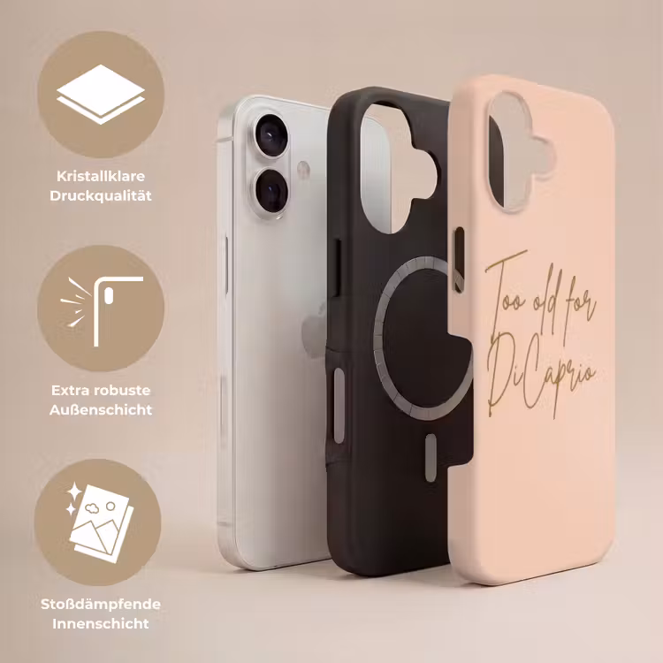 Too old for dicaprio - Roze - Groen Toughcase MagSafe Apple iPhone 17 klein -USP_Lagen_DE