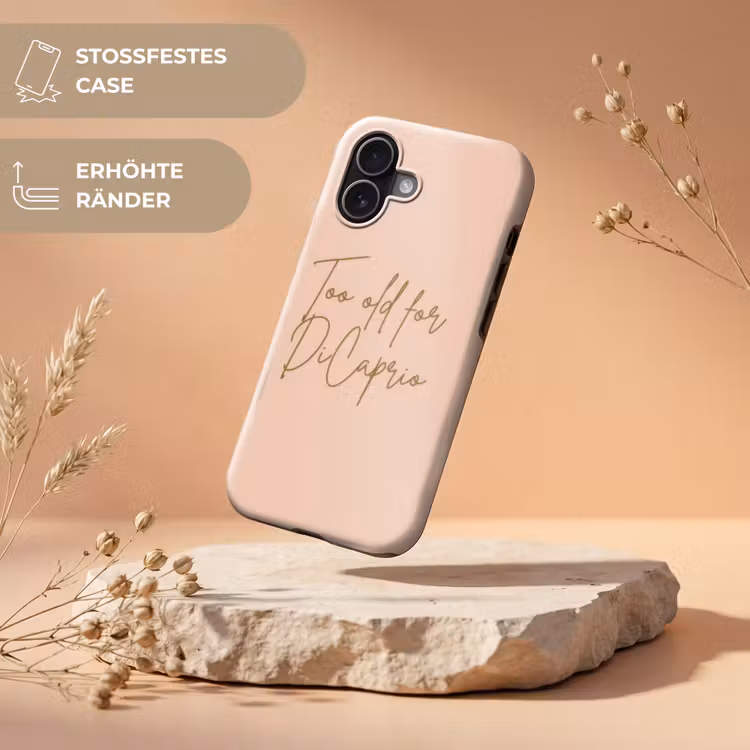 Too old for dicaprio - Roze - Groen Toughcase MagSafe Apple iPhone 17 klein -USP_RandenV_DE