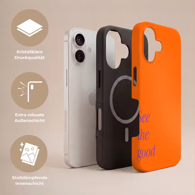 See te good - Paars - Oranje Toughcase MagSafe Apple iPhone 17 klein -USP_Lagen_DE