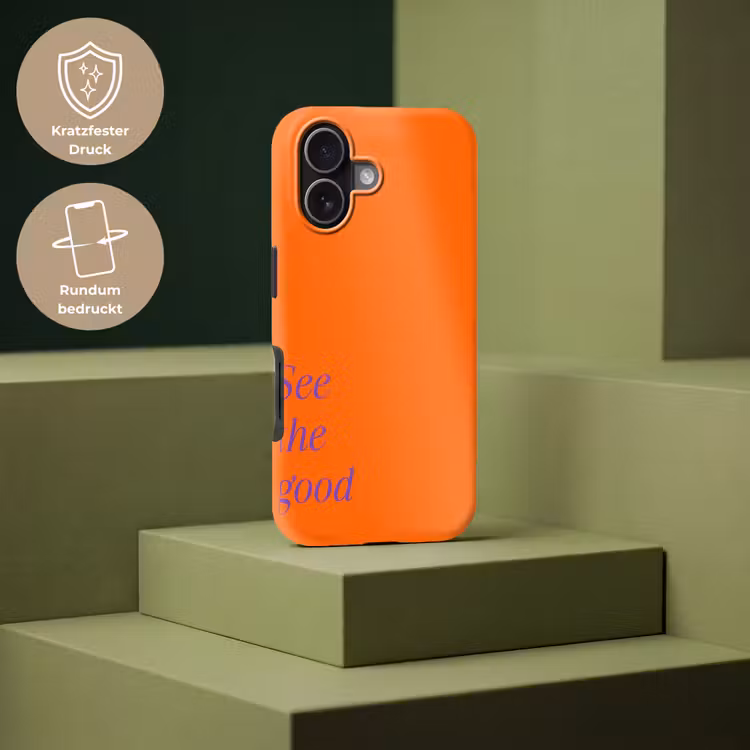 See te good - Paars - Oranje Toughcase MagSafe Apple iPhone 17 klein -USP_PrintM_DE