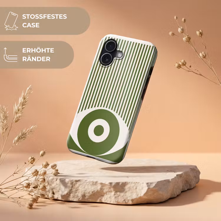 Abstract - Oog - Strepen - Modern - Groen Toughcase MagSafe Apple iPhone 17 klein -USP_RandenV_DE