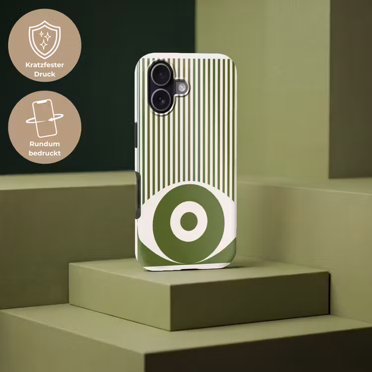 Abstract - Oog - Strepen - Modern - Groen Toughcase MagSafe Apple iPhone 17 klein -USP_PrintM_DE