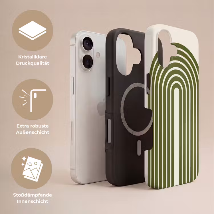 Abstract - Bogen - Modern - Groen - Kunst Toughcase MagSafe Apple iPhone 17 klein -USP_Lagen_DE