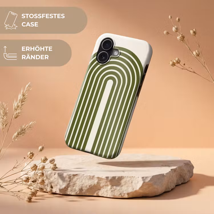 Abstract - Bogen - Modern - Groen - Kunst Toughcase MagSafe Apple iPhone 17 klein -USP_RandenV_DE