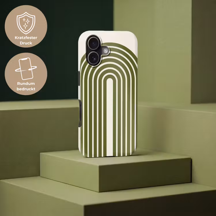 Abstract - Bogen - Modern - Groen - Kunst Toughcase MagSafe Apple iPhone 17 klein -USP_PrintM_DE
