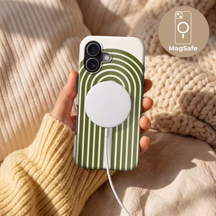 Abstract - Bogen - Modern - Groen - Kunst Toughcase MagSafe Apple iPhone 17 klein -USP_MagsafeV