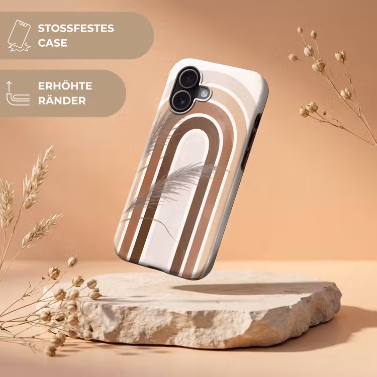 Abstract - Bogen - Plant - Boho - Beige Toughcase MagSafe Apple iPhone 17 klein -USP_RandenV_DE