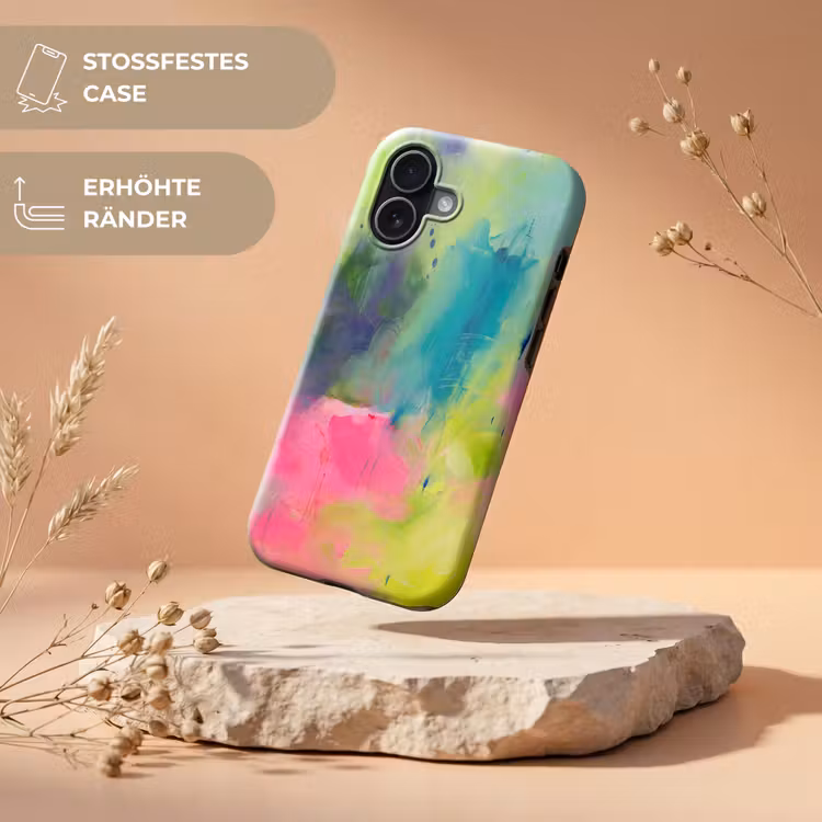 Abstract - Kleuren - Modern - Groen - Roze Toughcase MagSafe Apple iPhone 17 klein -USP_RandenV_DE