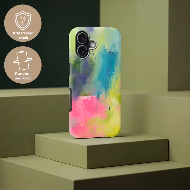 Abstract - Kleuren - Modern - Groen - Roze Toughcase MagSafe Apple iPhone 17 klein -USP_PrintM_DE
